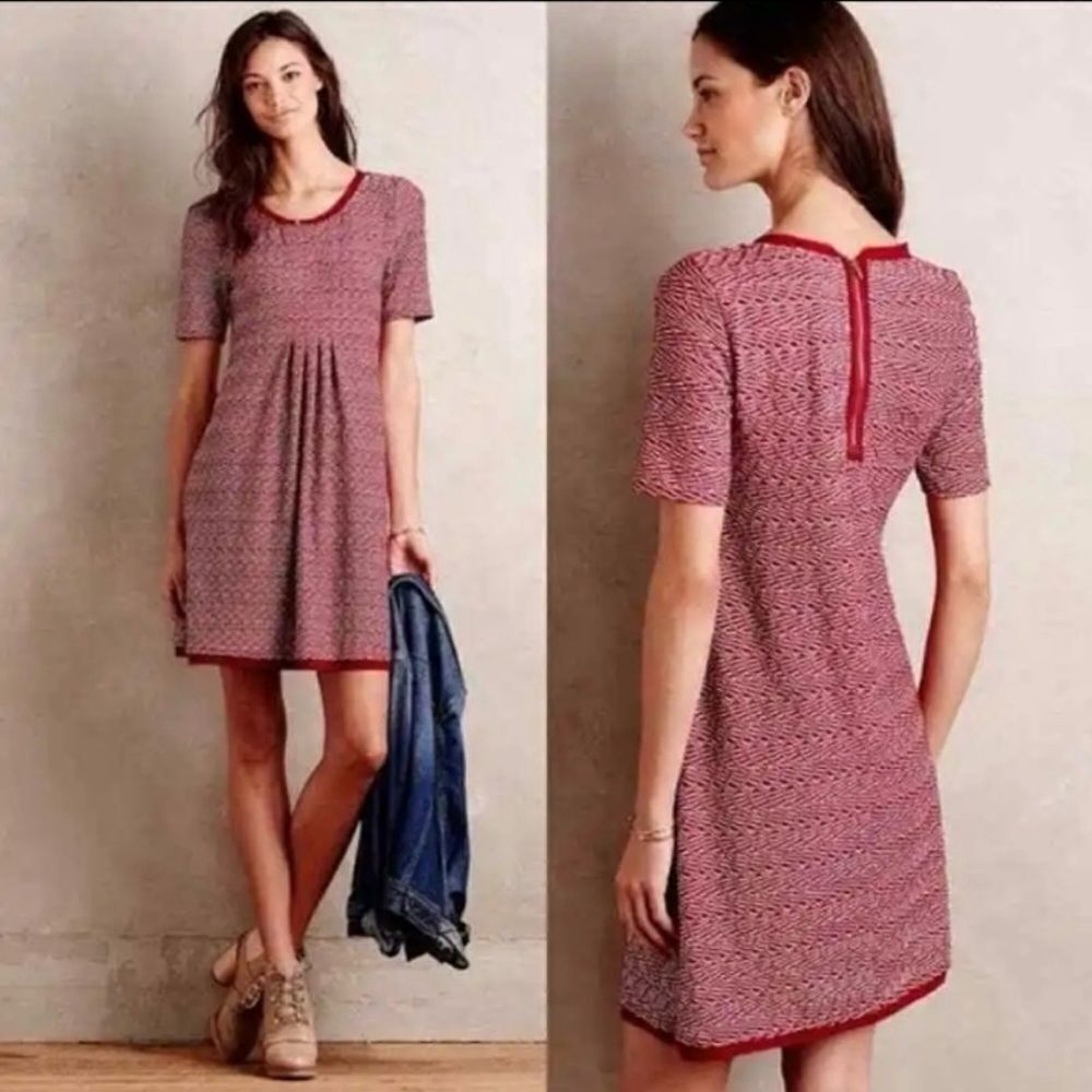 Maeve x Anthropologie Red‎ Dora Textured Knit Dress Size Small